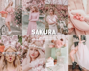 5 Lightroom Mobile Presets SAKURA Spring Mobile Lightroom Preset Soft Cohesive Instagram Aesthetic Warm Presets
