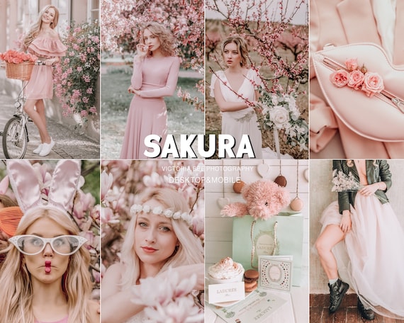 5 Lightroom Mobile Presets SAKURA Spring Mobile Lightroom Preset Soft Cohesive Instagram Aesthetic Warm Presets