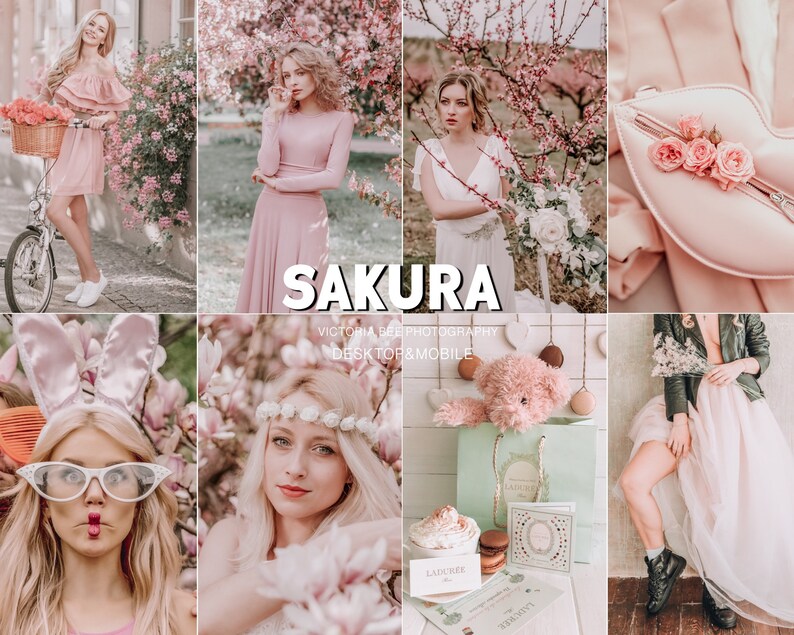 May include: A collection of digital filters for photos, called "Sakura", designed for desktop and mobile use. The filters are inspired by the delicate pink blossoms of cherry trees.