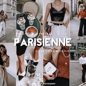 10 Lightroom Presets PARISIENNE  for desktop and mobile Lightroom , Instagram Filters for Bloggers, French Presets for  Influencer Preset