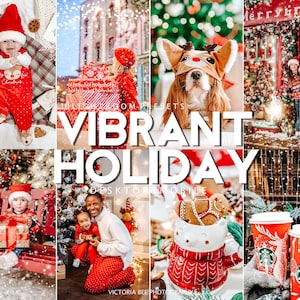 10 Lightroom Presets Vibrant Holiday, Mobile Presets for Christmas, Desktop Presets for Blogger, Pop Bright Presets, Xmas Festive Instagram