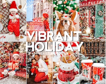10 Lightroom Presets Vibrant Holiday, Mobile Presets for Christmas, Desktop Presets for Blogger, Pop Bright Presets, Xmas Instagram