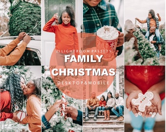 25 CHRISTMAS Presets for Lightroom, Family Mobile Presets, Holiday Winter Instagram Filter, Blogger Presets