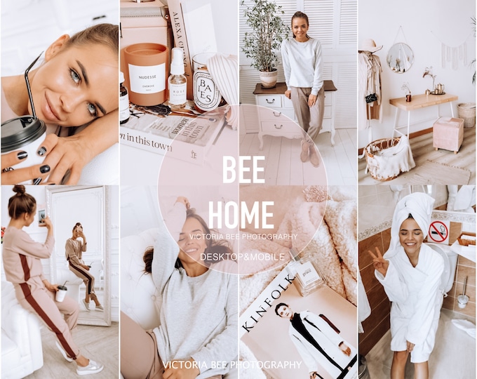 5 Mobile Lightroom Preset BEE HOME Influencer Lightroom Preset Home Blogger Instagram Lifestyle Indoor Photography Photo Filter