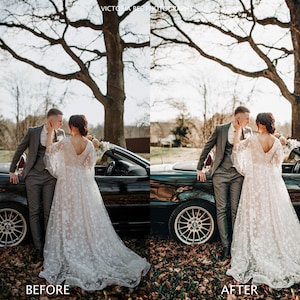 15 Lightroom Preset ELOPEMENT, Wedding Preset for Bride, Bohemian Couple presets, airy wedding filter image 5