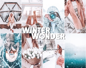 10 WINTER Mobile Presets for Holiday, White Christmas Presets for Desktop and Mobile Lightroom, Winter Bright Presets