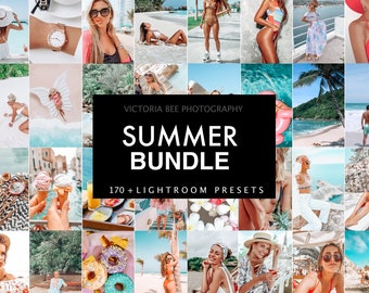 SUMMER Presets bundle, 170 Vibrant Lightroom Presets for Mobile and Desktop Lightroom, Bright Instagram Filter for influencers, All in One