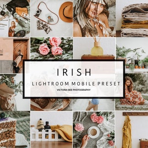 5 Mobile Lightroom presets IRISH Bright Airy Mobile Presets Indoor Outdoor Light Presets, Pastel Instagram Editing