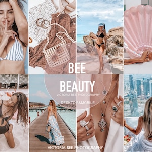 5 Lightroom Mobile Presets Bee Beauty, Instagram Presets for Bloggers, Photo Filter forInfluencer, Mobile Presets for Beauty Blogger
