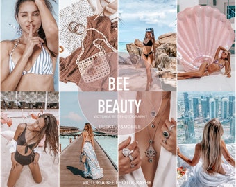 5 Lightroom Mobile Presets Bee Beauty, Instagram Presets for Bloggers, Photo Filter forInfluencer, Mobile Presets for Beauty Blogger