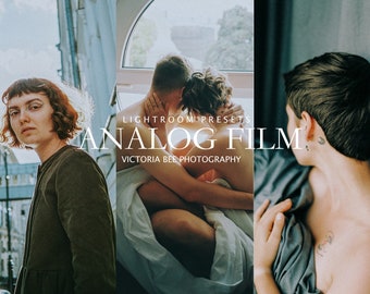 15 Lightroom Presets Analog Film, timeless look, classic analog film photography, grain filter, vintage retro style