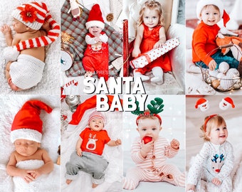 10 Lightroom Presets Santa Baby, Kids Holiday Presets, Christmas Mommy Blogger, Festive Family Presets, Newborn Photography