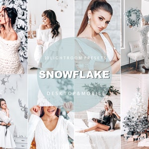 10 CHRISTMAS Presets SNOWFLAKE, Christmas Mobile Lightroom Presets, Winter Lightroom Desktop Presets