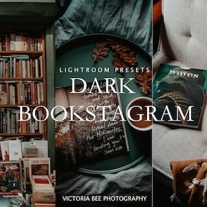 Dark Bookstagram Presets for Mobile And Desktop Lightroom, Moody Academia Presets, Bookish Filter For Instagram