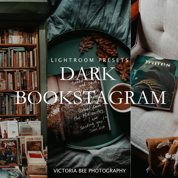 Dark Bookstagram Presets for Mobile And Desktop Lightroom, Moody Academia Presets, Bookish Filter For Instagram