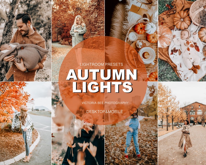 25 Lightroom Presets AUTUMN LIGHTS for Desktop and Mobile, Fall Presets, Warm Instagram Filter, Autumn Preset image 1