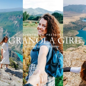 15 Lightroom Presets Granola Girl, Hiking preset, outdoor landscape, nature filter, mountain adventure presets for blogger