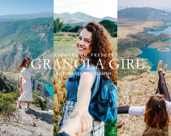 15 Lightroom Presets Granola Girl, Hiking preset, outdoor landscape, nature filter, mountain adventure presets for blogger