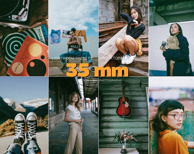 15 FILM 35 MM Lightroom Mobile & Desktop Presets | Film Aesthetic Presets | Classic Film Preset | Analog 35 mm Presets | Grain Filter