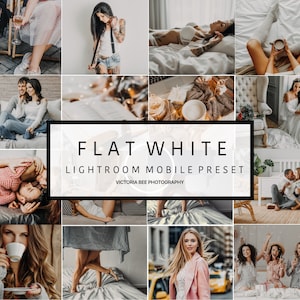 5 Lightroom Mobile-förinställningar FLAT WHITE Blogger-förinställningar för Instagram Boudoir-förinställning Varma rena toner Mobilförinställning