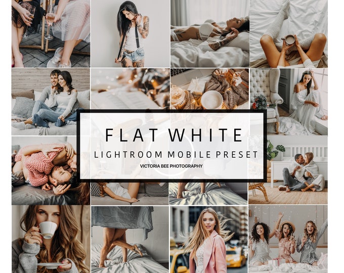 5  Lightroom Mobile Presets FLAT WHITE Blogger Presets for Instagram Boudoir preset Warm Clean Tones Mobile Preset