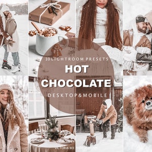 10 Mobile Lightroom Mobile Presets HOT CHOCOLATE Creamy Desktop Presets Winter Mobile Presets Chocolate Presets for Photos Editing