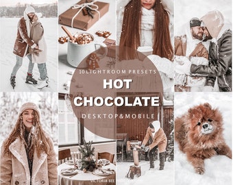 10 Mobile Lightroom Mobile Presets HOT CHOCOLATE Creamy Desktop Presets Winter Mobile Presets Chocolate Presets for Photos Editing