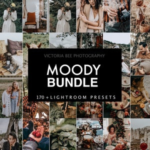 Moody Bundle Lightroom Presets, 170+ Dark Presets, Earthy Tone, Warm Moody Filters for Instagram, All In One