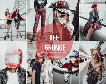 3 Mobile Lightroom Presets BEE GRUNGE, Minimal Blogger Preset for Instagram, Photo Filter for Influencer, Victoria Bee Presets