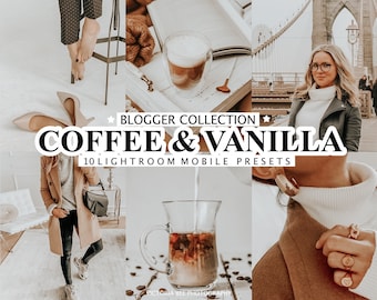 10 Mobile Lightroom Presets COFFEE & VANILLA, Beige Presets for Mobile and Desktop, Nude Tone Presets for Bloggers, Instagram Photo Filter