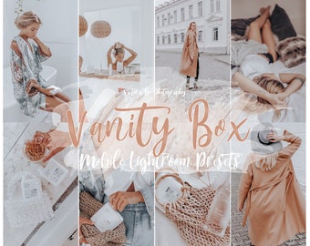 5 Mobile Lightroom Preset VANITY BOX, Instagram Lifestyle Preset for Bloggers, Fashion Warm Presets, Beauty Preset for Influencer