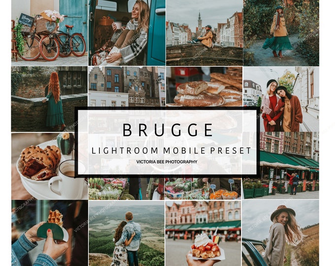 5 Mobile Lightroom Preset BRUGGE Travel Lightroom Preset Warm Toned Preset For Bloggers, Instagram Filter