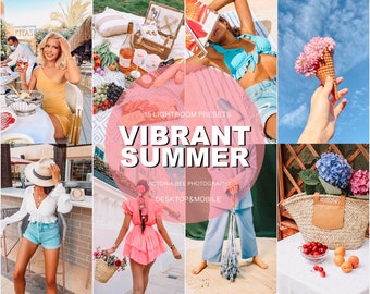 15 LIGHTROOM Presets Vibrant Summer, Natural Light Presets, Lifestyle Filter for Influencer, Blogger Travel Presets, Bright Presets