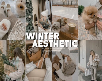 15 Lightroom Presets Winter Aesthetic, Holiday Preset, Low Contrast Filter, Moody Christmas, Trendy Presets for Blogger