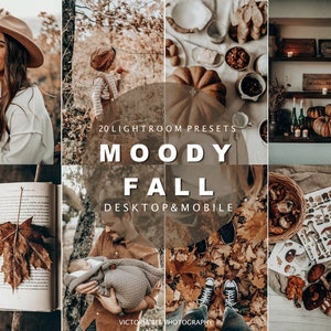 20 Autumn Presets Moody Fall for Desktop and Mobile Lightroom image 1