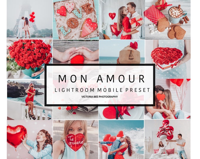 5 Mobile Lightroom Preset MON AMOUR Valentine Instagram Lightroom Preset for Blogger