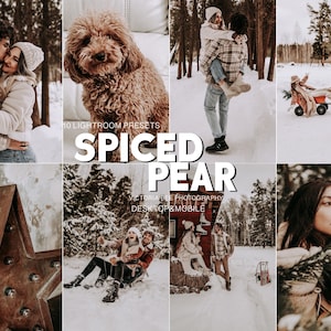 10 Mobile Lightroom Presets SPICED PEAR, Winter Moody Mobile Presets for Lightroom, Matte Presets for Christmas, Holiday Presets