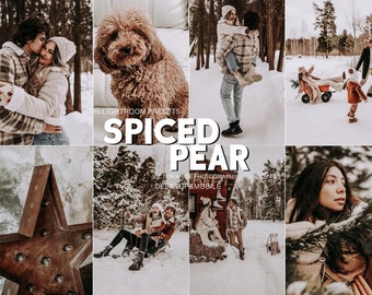 10 Mobile Lightroom Presets SPICED PEAR, Winter Moody Mobile Presets for Lightroom, Matte Presets for Christmas, Holiday Presets