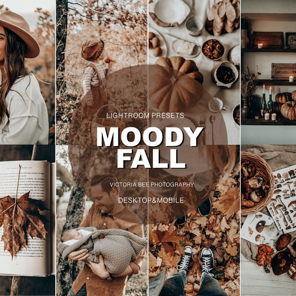 20 Moody Fall Presets | filters for Autumn, Preset for season blogger, Warm Instagram, earth tone, VSCO filter, Instagram Presets