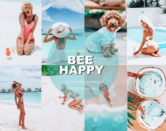 15 Lightroom Presets Bee Happy, Summer Presets, Blogger Presets, Light Bright Photo Filter, Vibrant Editing, Best PRESETS, Natural Preset