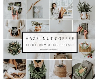 5 Mobile Lightroom Preset HAZELNUT COFFEE  Holiday Winter Light Lightroom Preset Cozy Creamy Mobile Preset