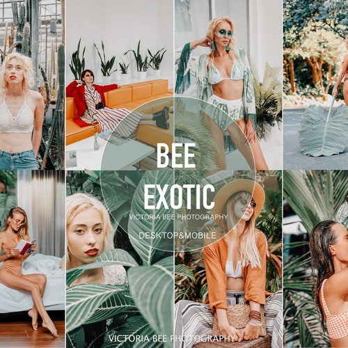 5 préréglages Lightroom mobiles BEE EXOTIC Tropical Lightroom Preset, préréglages d’été pour la retouche photo, filtre Instagram