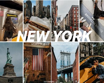 15 NEW YORK Lightroom Presets, NYC Presets, City Presets, Street Presets, Travel Presets, Urban Presets, Mobile & Desktop Presets