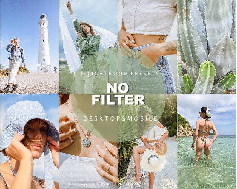 15 Presets No Filter, Aesthetic Preset, Natural Lightroom Presets, Mobile Presets, natural tone neutral filter 