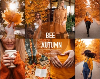 10 Fall Presets Presets BEE AUTUMN, fall presets for desktop and mobile Lightroom, bright autumn filter for bloggers