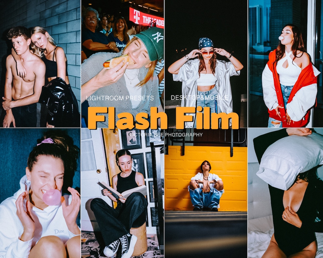 15 Lightroom Presets Flash Film, Disposable Camera Effect, Film Look