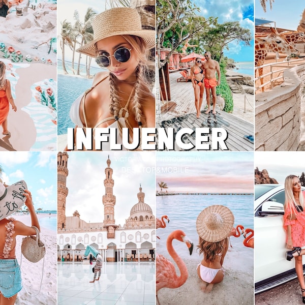 20 Lightroom Presets Influencer, Mobile Presets for Bloggers, Instagram Filter, Vibrant Bright Summer Presets, Popular Aesthetic Presets