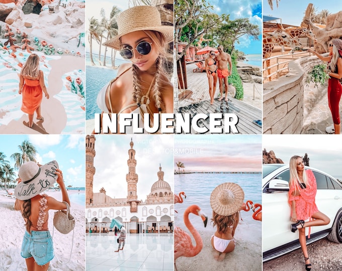 20 Lightroom Presets Influencer, Mobile Presets for Bloggers, Instagram Filter, Vibrant Bright Summer Presets, Popular Aesthetic Presets