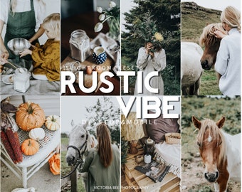 15 RUSTIC Mobile Preset,  Instagram Filter, Vintage Preset, Moody Rich Presets for Blogger, Bohemian Presets, Earthy Presets Photo Filter