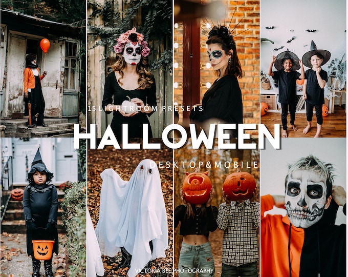 15 Halloween Mobile Presets for  Lightroom, Autumn Presets, Instagram Presets, Halloween Filter for Photo Editing